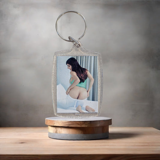 Mia Khalifa nude poster keychain on aluminum prints. Adult