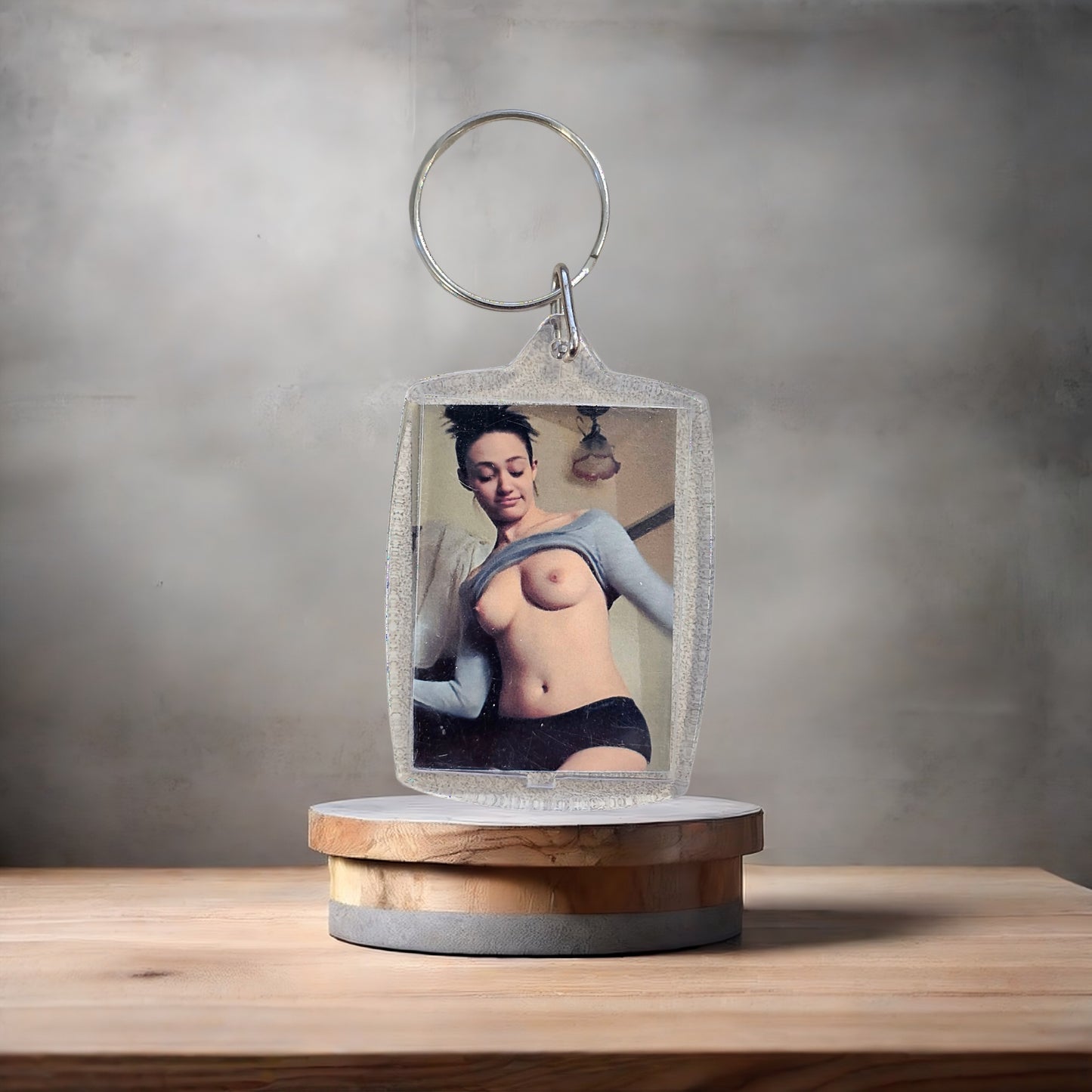 Emmy Rossum nude photo keychain on aluminum prints. Adult