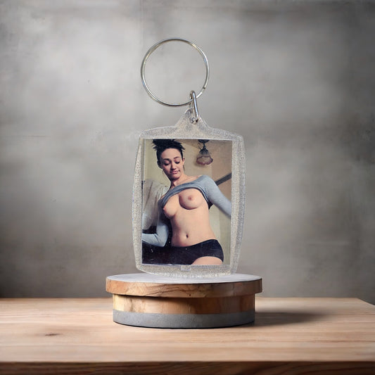 Emmy Rossum nude photo keychain on aluminum prints. Adult