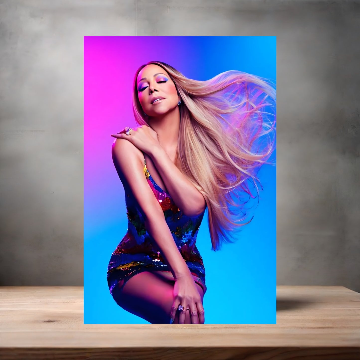 Sexy Mariah Carey poster on aluminum print. Multiple sizes available. P
