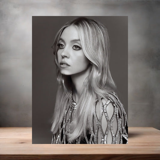 Sexy Sydney Sweeney poster on aluminum print. Multiple sizes available. A