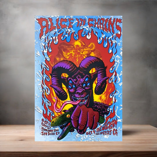 Alice in Chains concert poster on aluminum print. Multiple sizes available. A