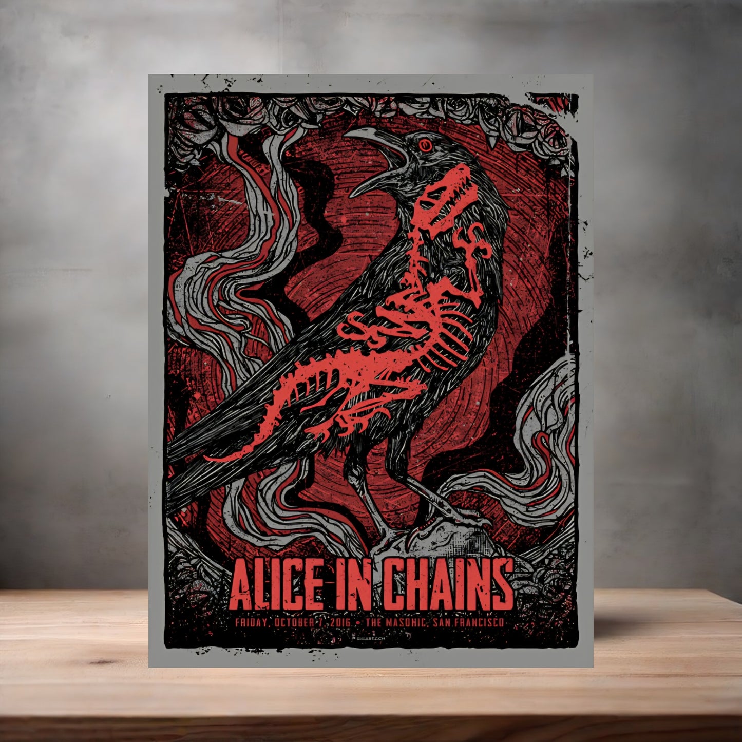 Alice in Chains concert poster on aluminum print. Multiple sizes available. C