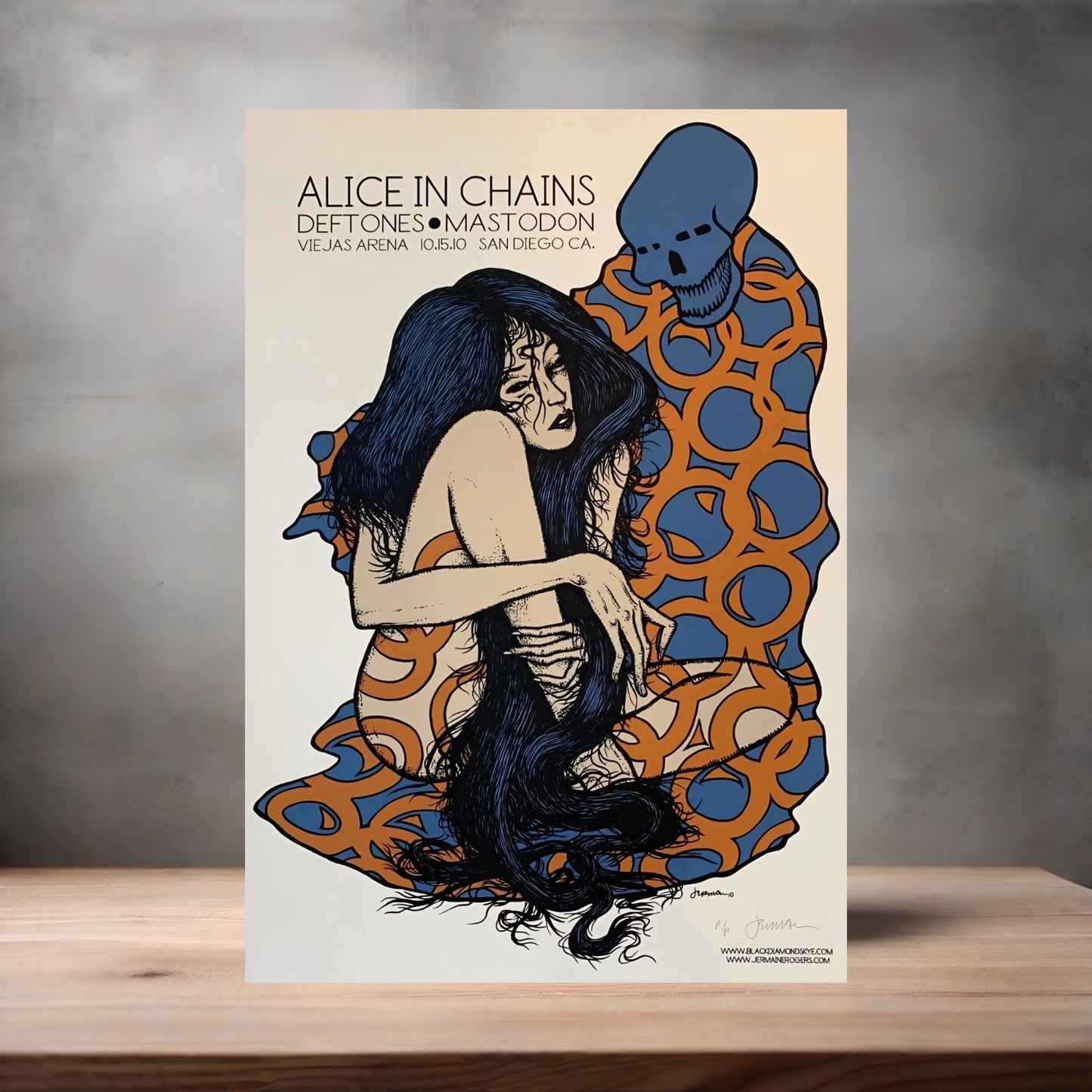 Alice in Chains concert poster on aluminum print. Multiple sizes available. D