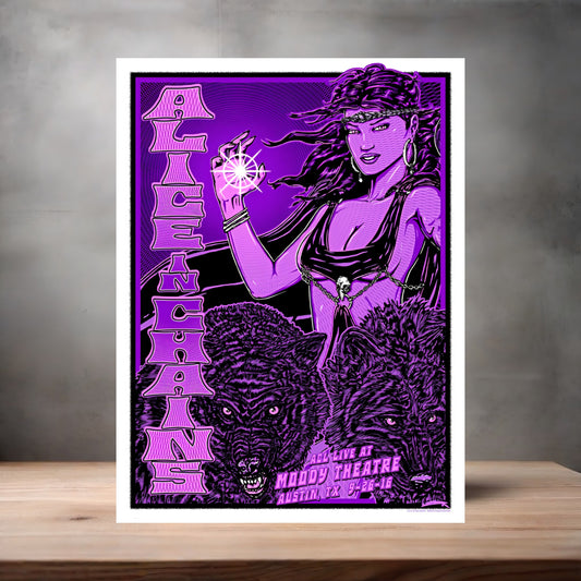 Alice in Chains concert poster on aluminum print. Multiple sizes available.