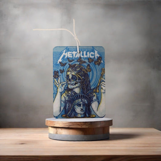 Metallica car air freshener. Many scents to choose from. Hardwired to Self Destruct