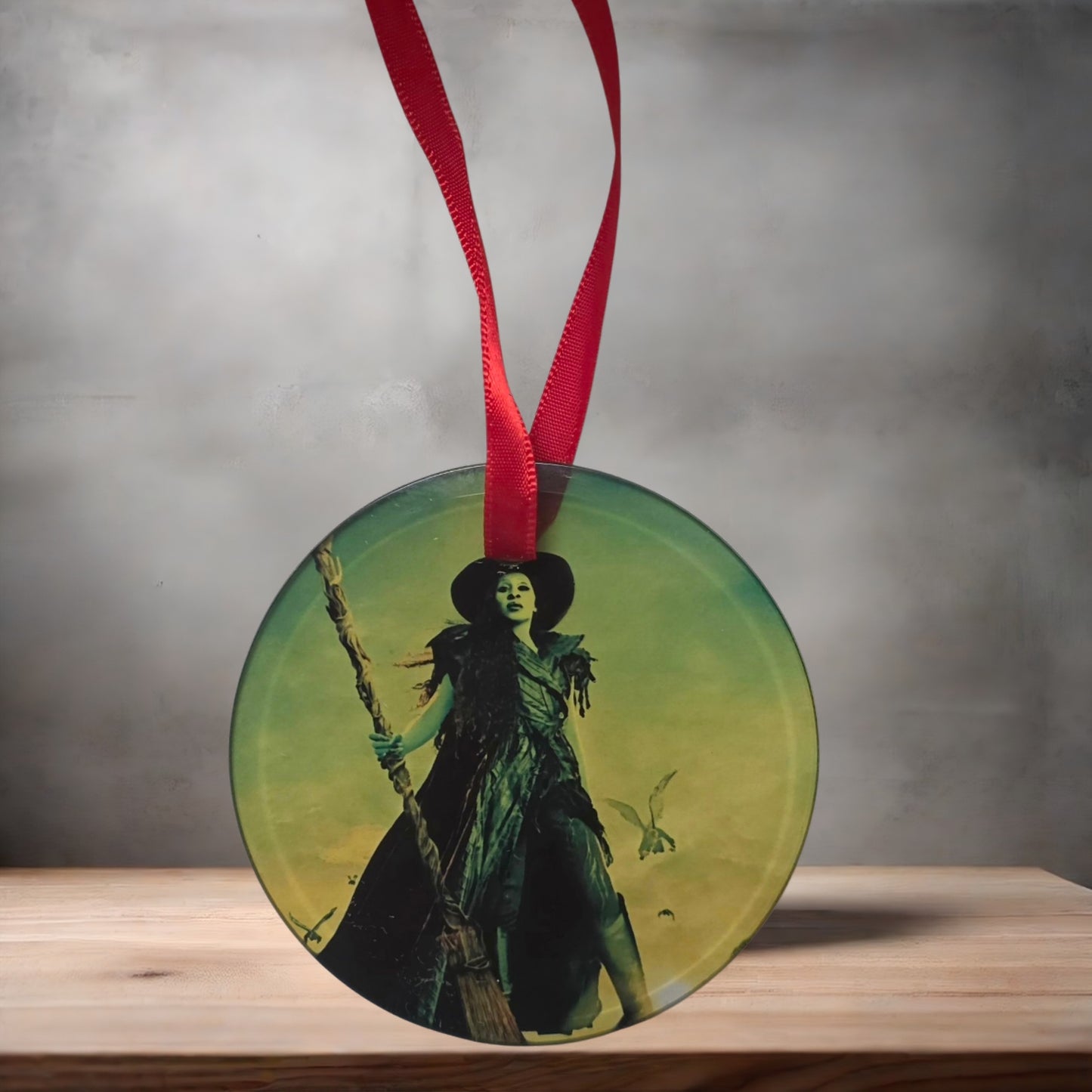Wicked movie Christmas ornament , 3" round glass v2