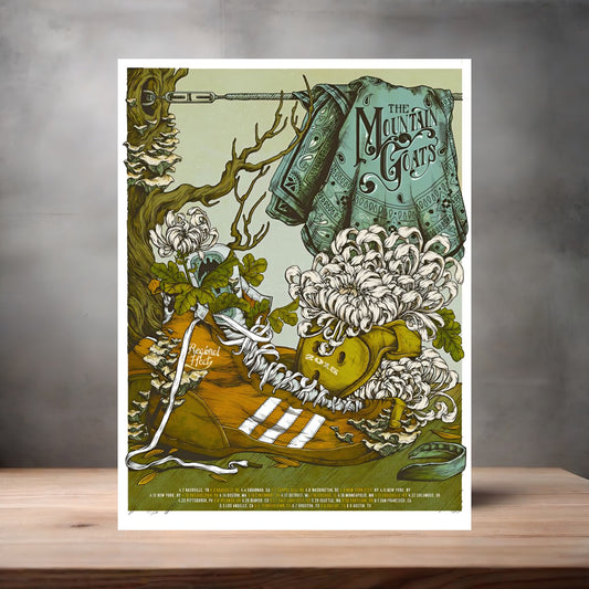 Mountain Goats concert poster on aluminum print. Multiple sizes available. v6