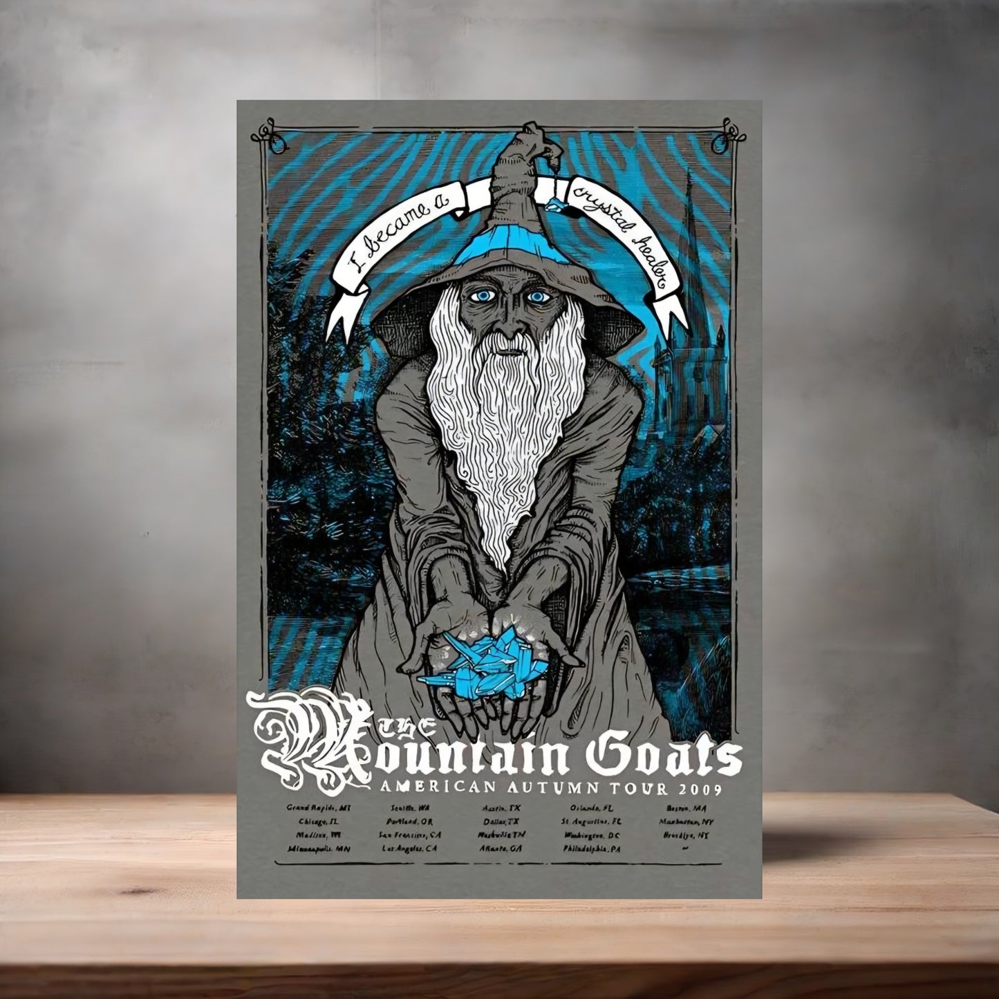 Mountain Goats concert poster on aluminum print. Multiple sizes available. v7