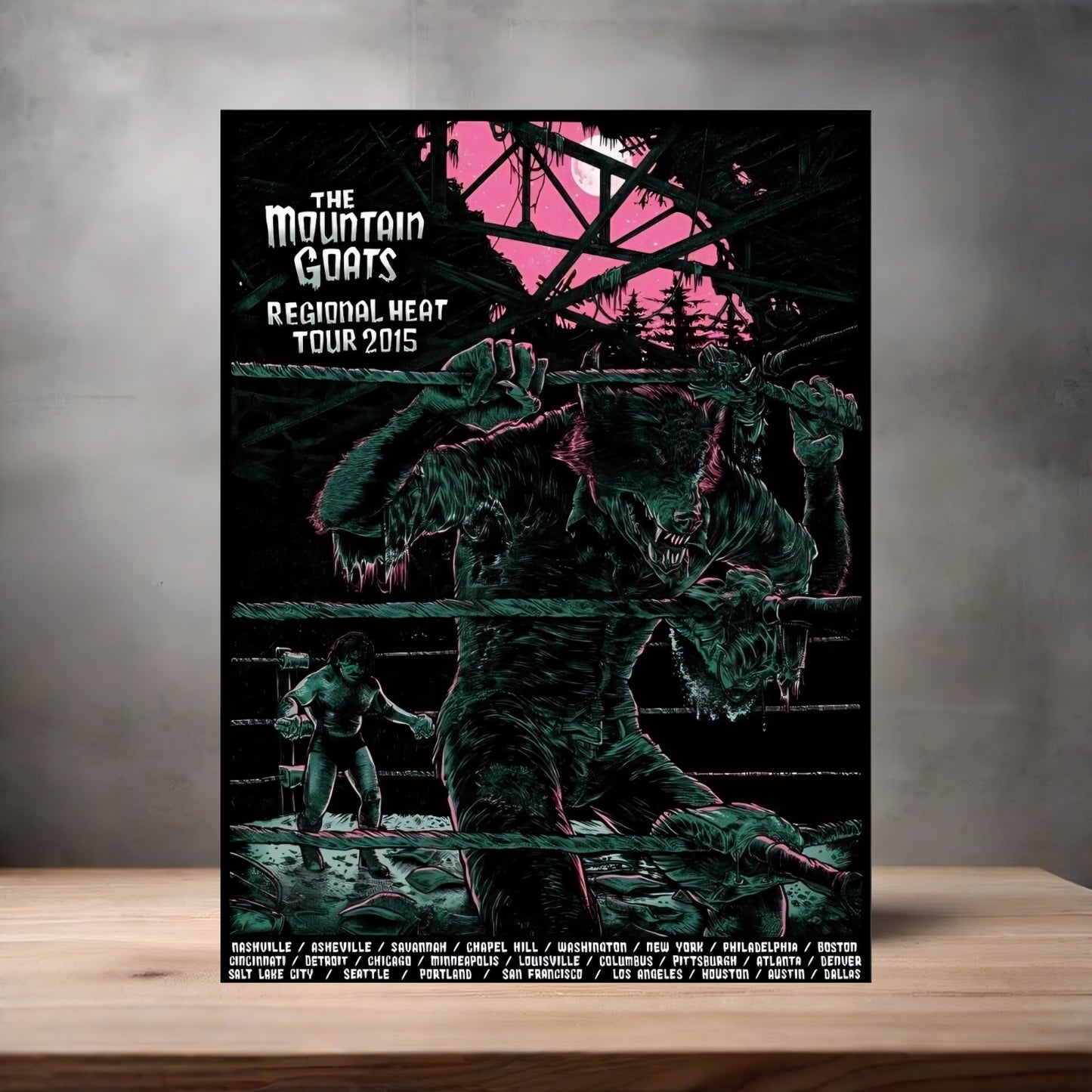 Mountain Goats concert poster on aluminum print. Multiple sizes available. v4