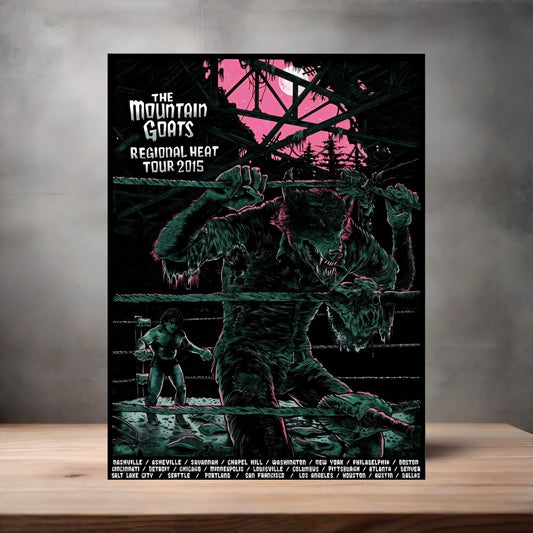 Mountain Goats concert poster on aluminum print. Multiple sizes available. v4