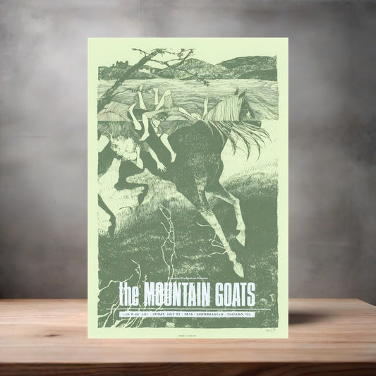 Mountain Goats concert poster on aluminum print. Multiple sizes available. v3