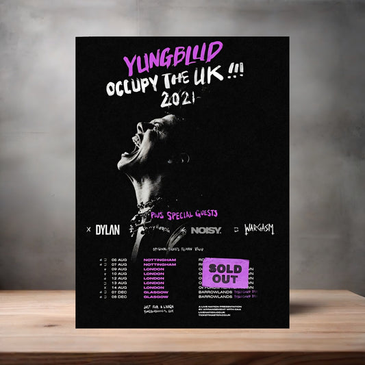 Yungblud poster on aluminum print. Multiple sizes available. 2021 Tour