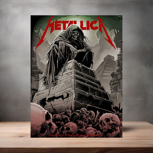 Metallica poster on aluminum print. Multiple sizes available. Mexico City concert