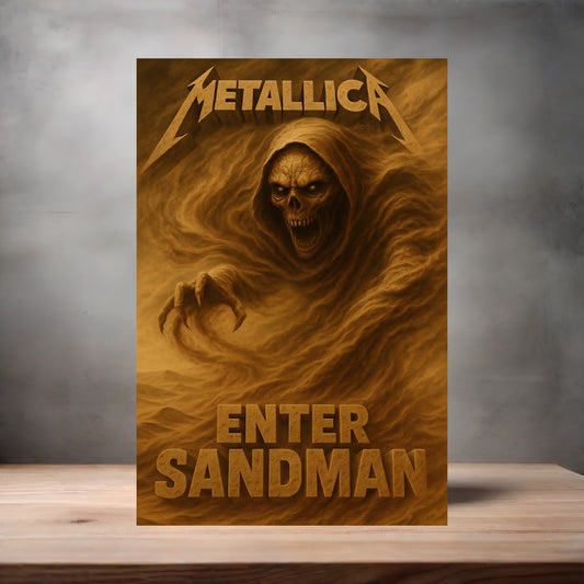 Metallica poster on aluminum print. Multiple sizes available. Enter Sandman