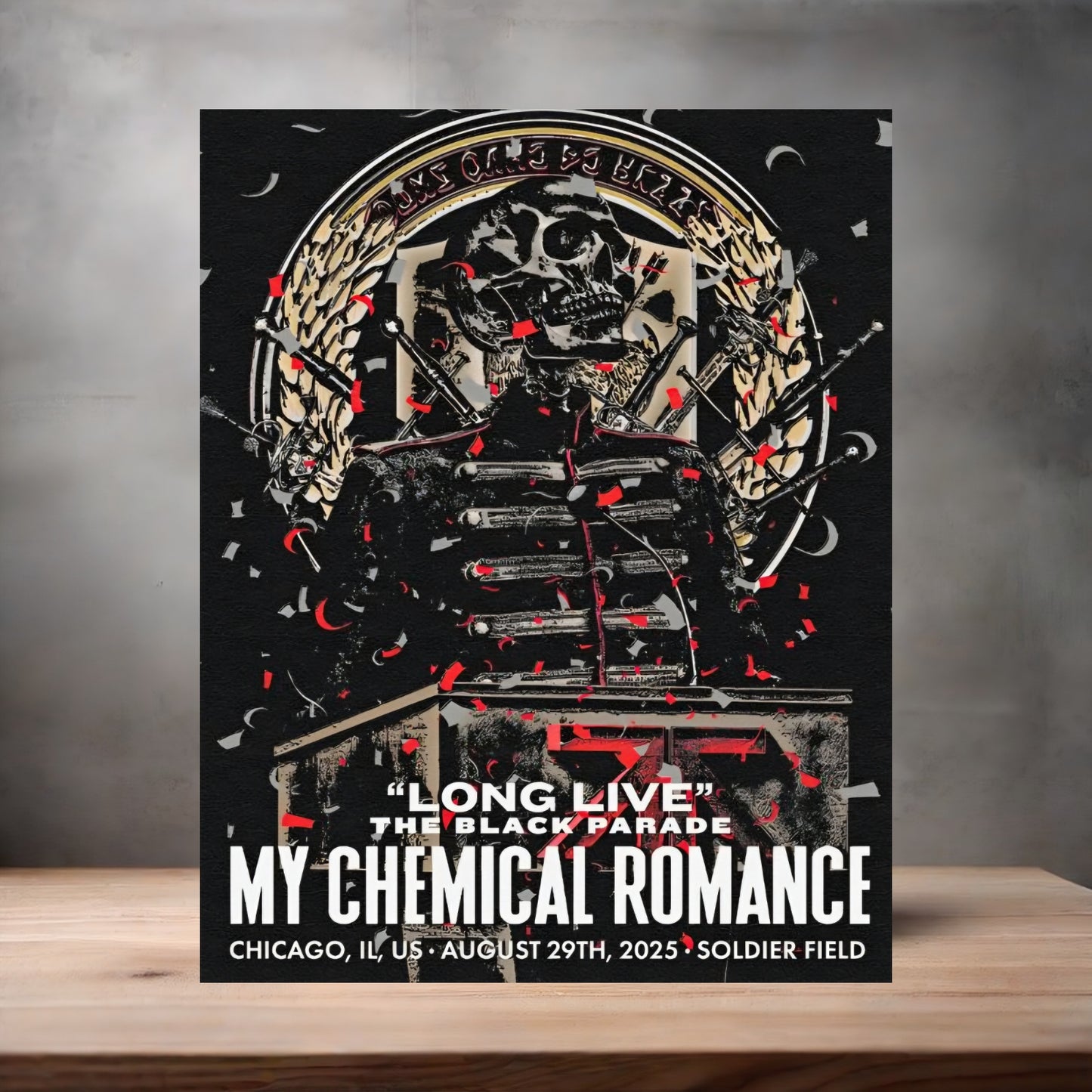 My Chemical Romance poster on aluminum print. Multiple sizes available. Soldier Field concert