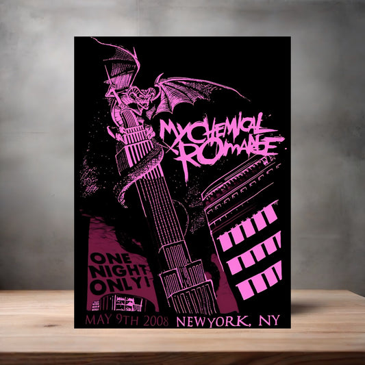 My Chemical Romance poster on aluminum print. Multiple sizes available. New York, NY concert