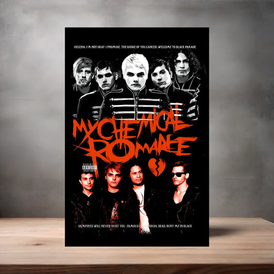 My Chemical Romance poster on aluminum print. Multiple sizes available.