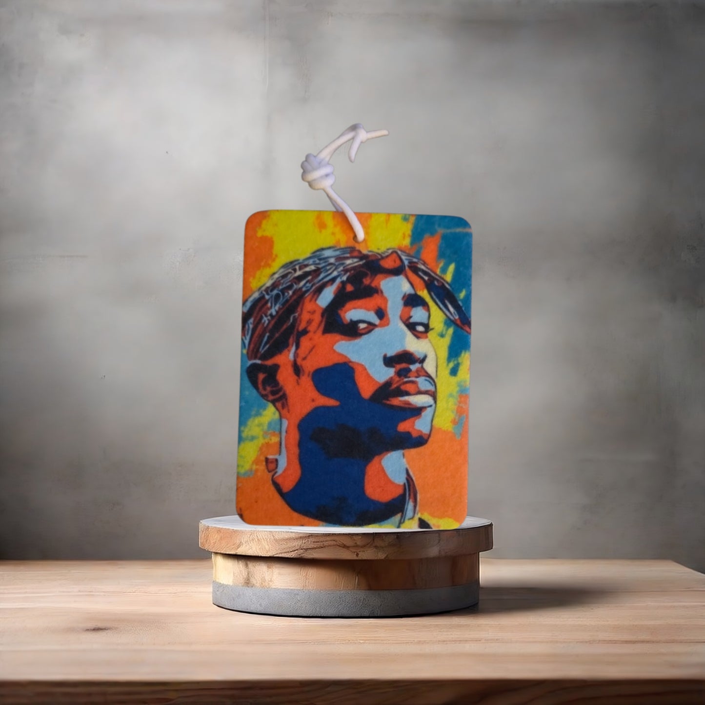 Tupac colorful car air freshener. Many scents to choose from.