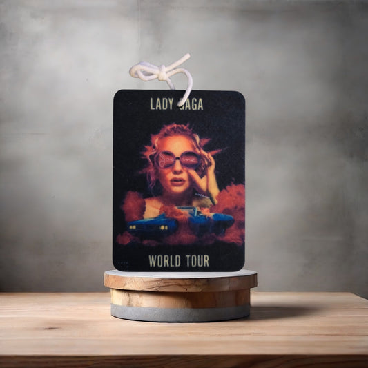 Lady Gaga World Tour car air freshener. Many scents to choose from.
