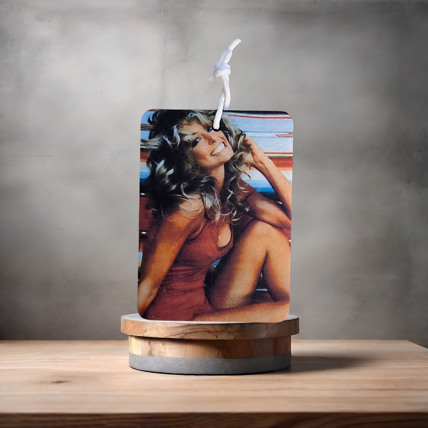 Iconic Farrah Fawcett car air freshener. Many scents to choose from.