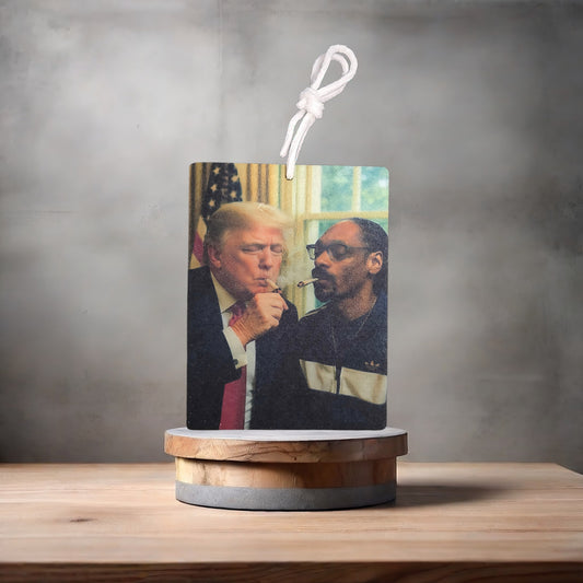 Donald Trump and Snoop Dogg funny car air freshener. Many scents to choose from.