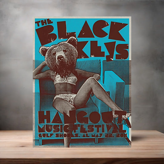 The Black Keys Hangout Music Festival concert poster on aluminum print. Multiple sizes available.