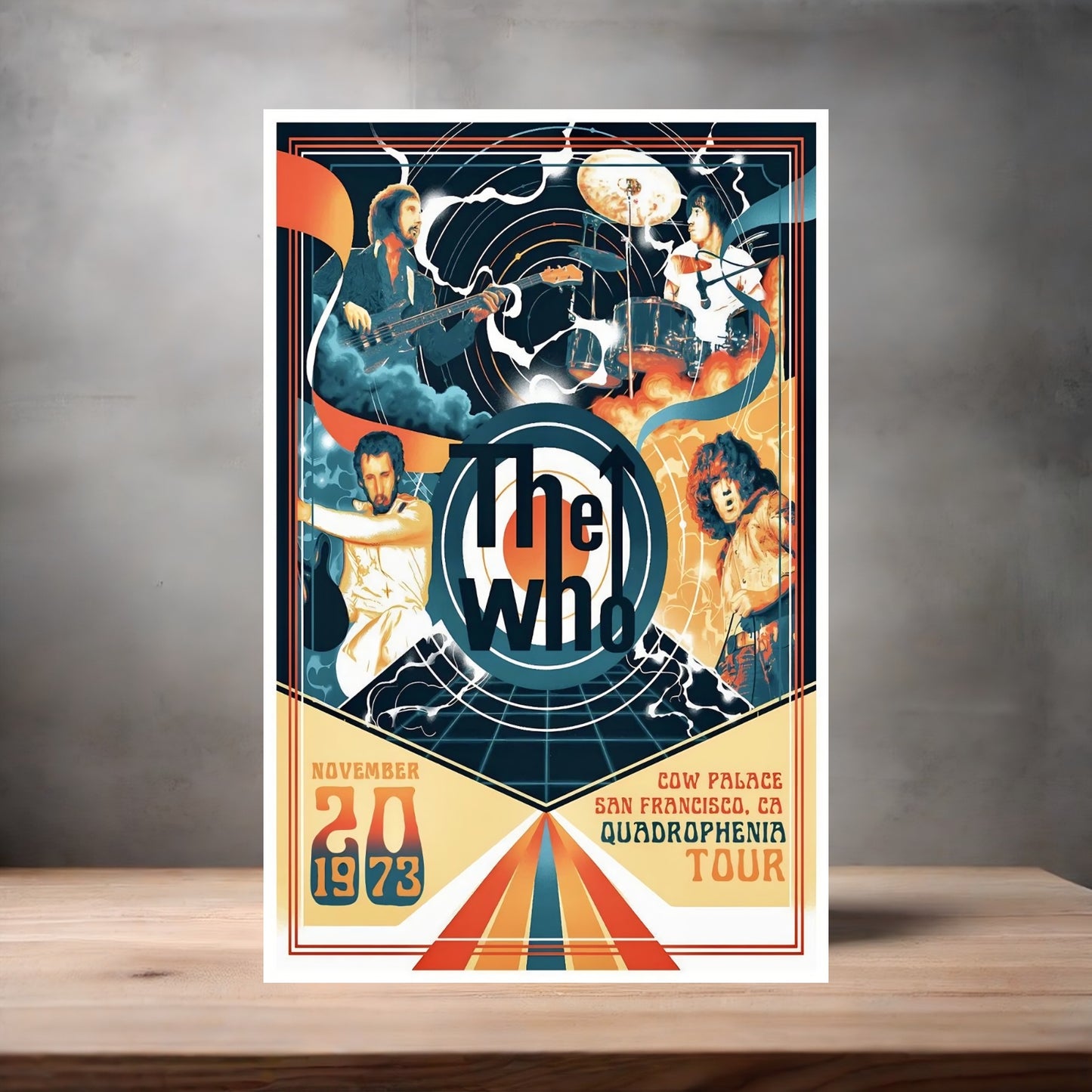 The Who 1973 concert poster on aluminum print. Multiple sizes available.