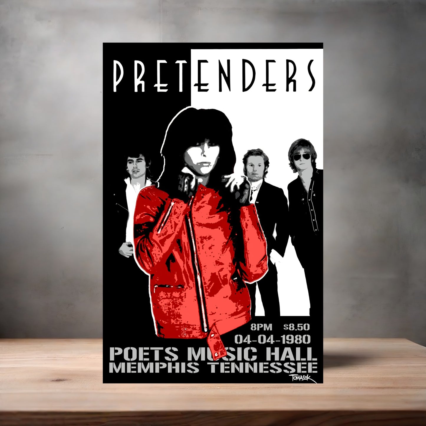 Pretenders concert poster on aluminum print. Multiple sizes available.