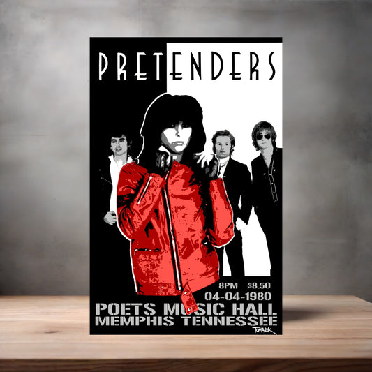 Pretenders concert poster on aluminum print. Multiple sizes available.
