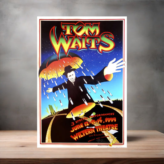 Tom Waits concert poster on aluminum print. Multiple sizes available.