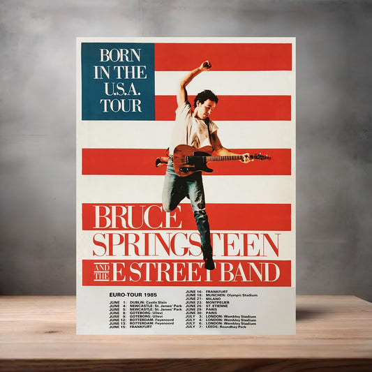 Bruce Springsteen Born in the USA tour poster on aluminum print. Multiple sizes available.