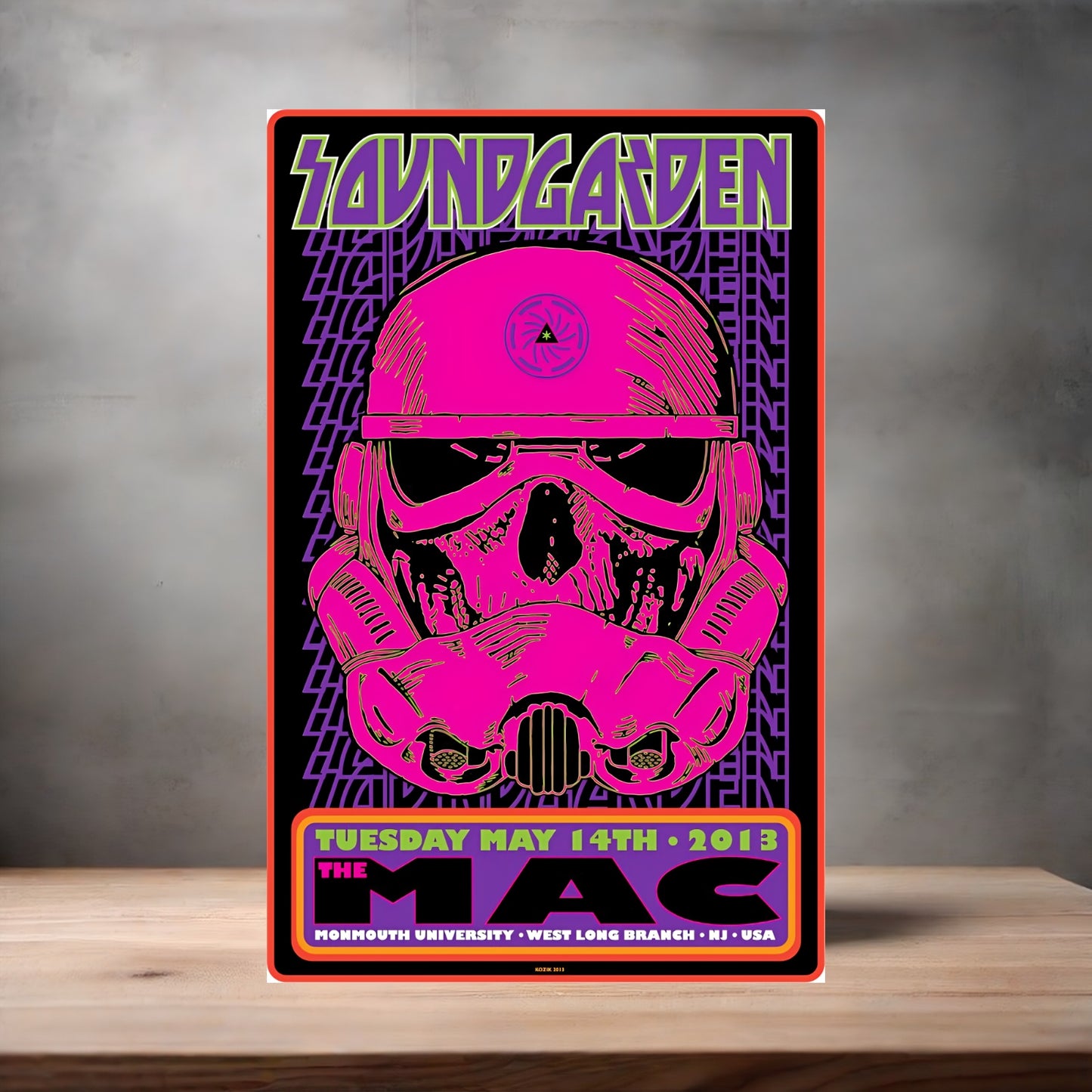 Soundgarden 2013 NJ concert poster on aluminum print. Multiple sizes available.