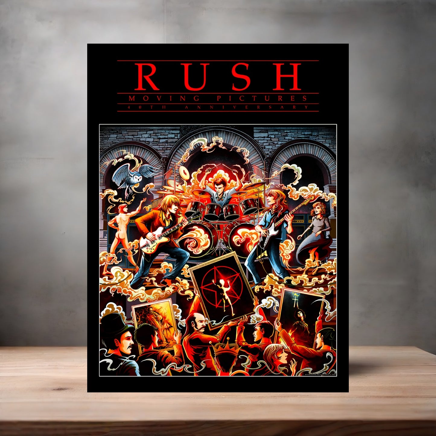 Rush Moving Pictures poster on aluminum print. Multiple sizes available.