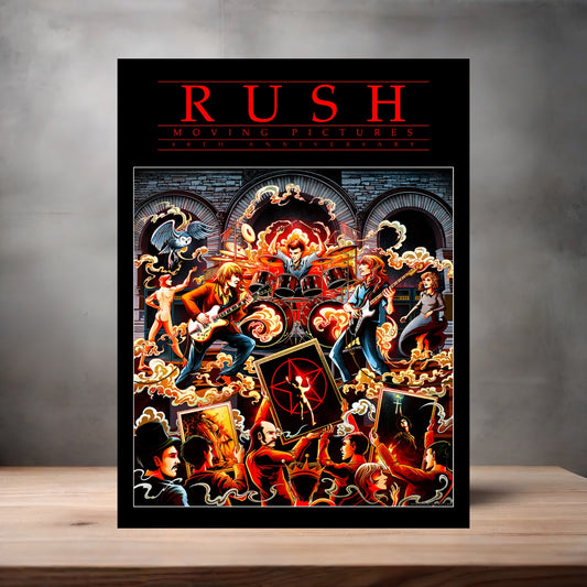 Rush Moving Pictures poster on aluminum print. Multiple sizes available.