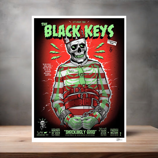 The Black Keys concert poster on aluminum print. Multiple sizes available. V2