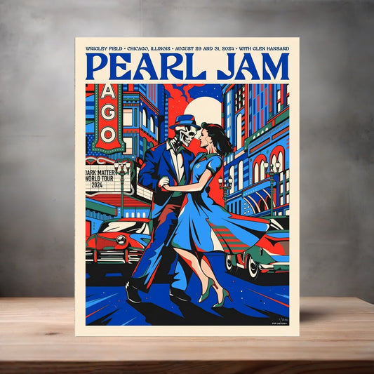 Pearl Jam Wrigley Field concert poster on aluminum print. Multiple sizes available.
