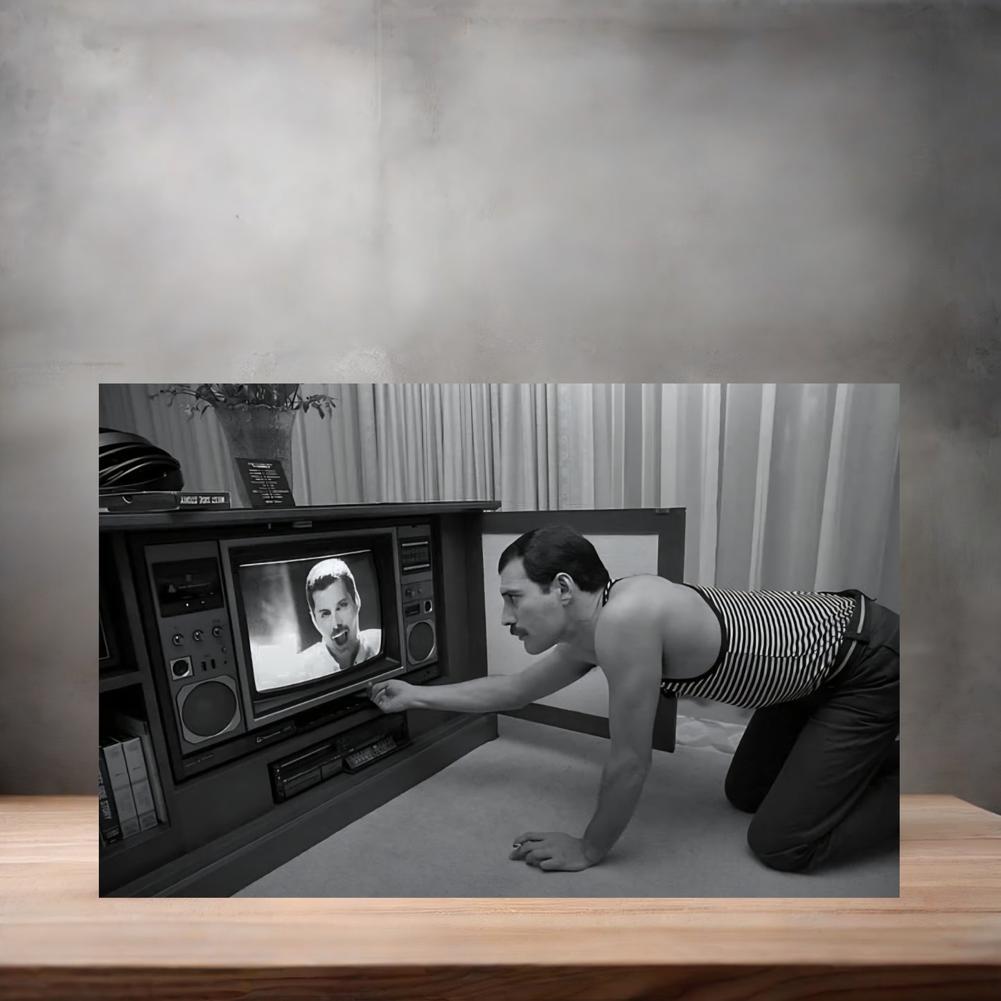 Freddie Mercury poster on aluminum print. Multiple sizes available.