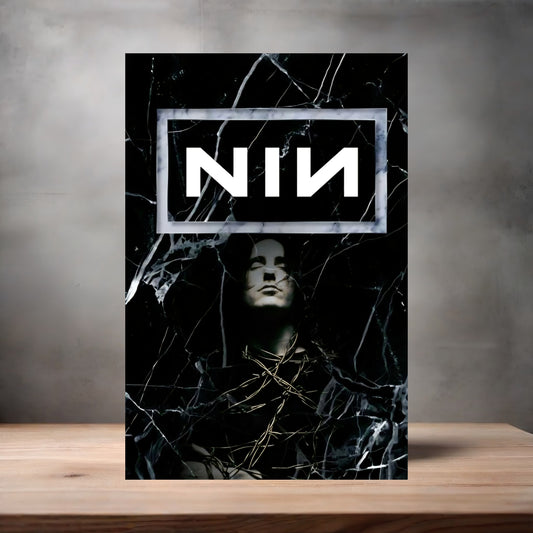 Nine Inch Nails poster on aluminum print. Multiple sizes available. V2