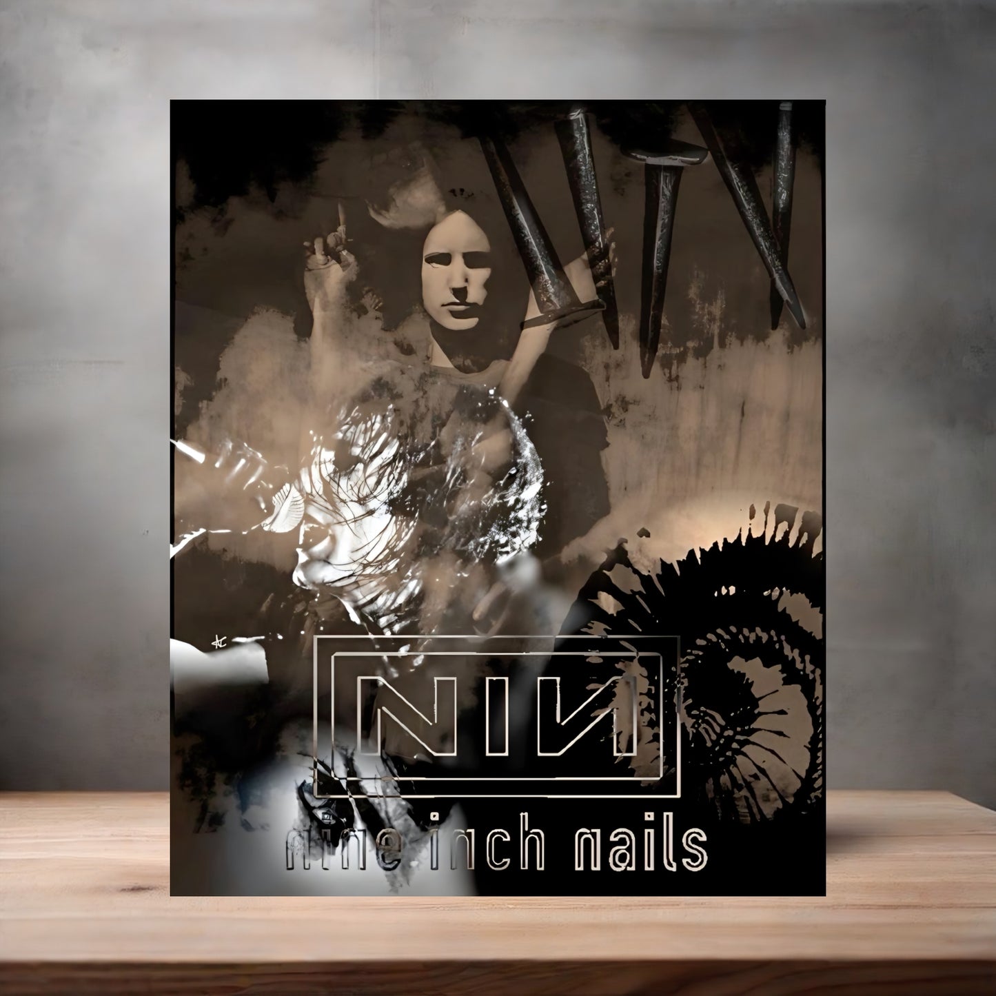 Nine Inch Nails poster on aluminum print. Multiple sizes available.