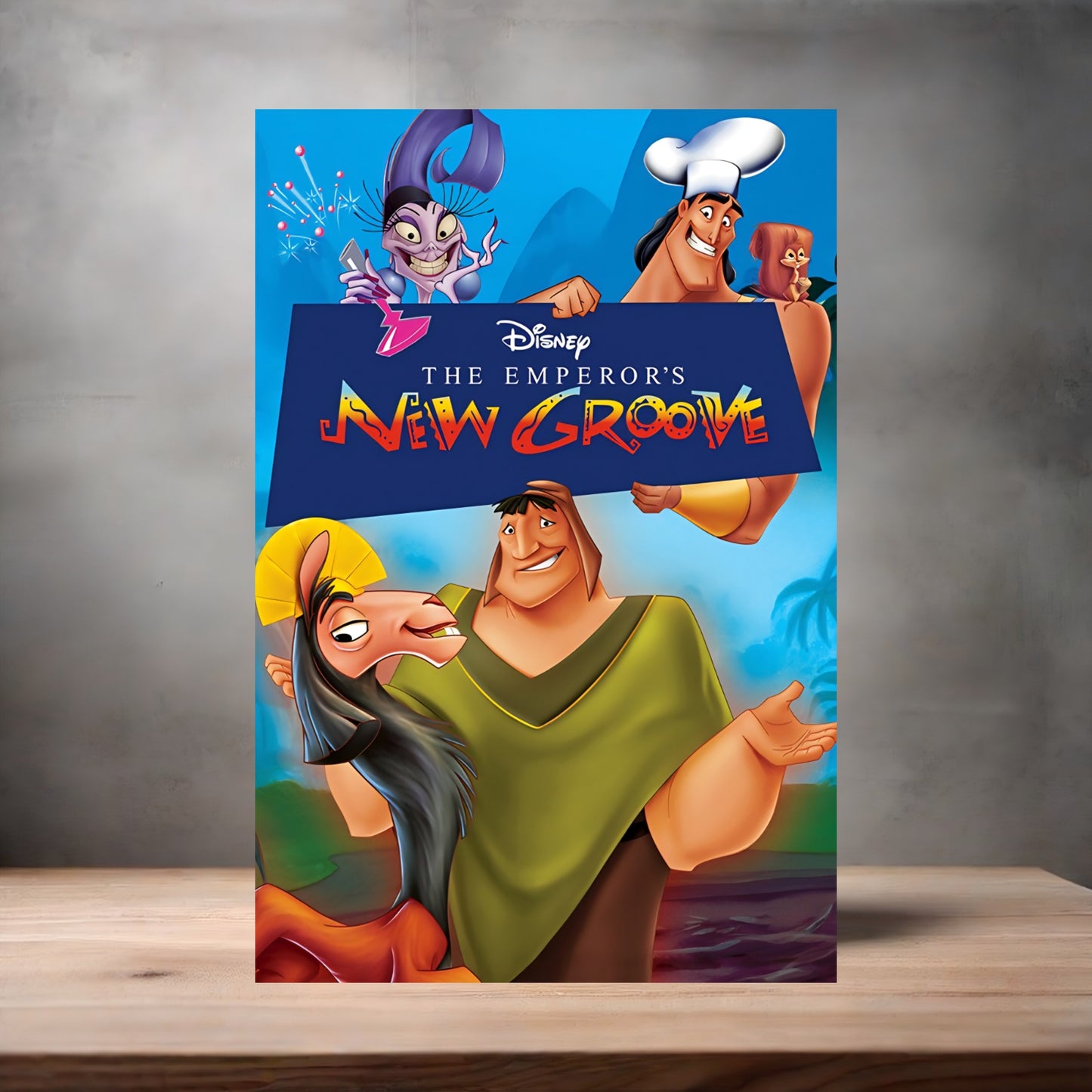The Emperor's New Groove movie poster on aluminum print. Multiple sizes available. V1