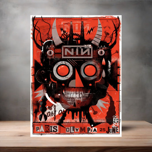 Nine Inch Nails concert poster on aluminum print. Multiple sizes available. V3