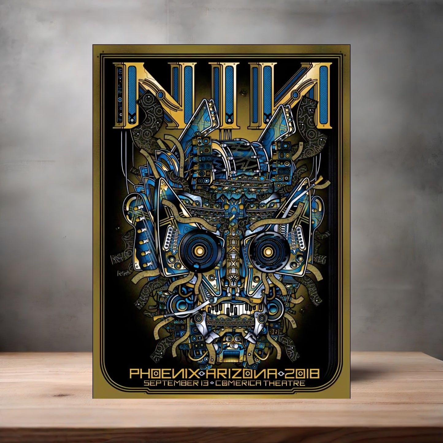 Nine Inch Nails Phoenix concert poster on aluminum print. Multiple sizes available.