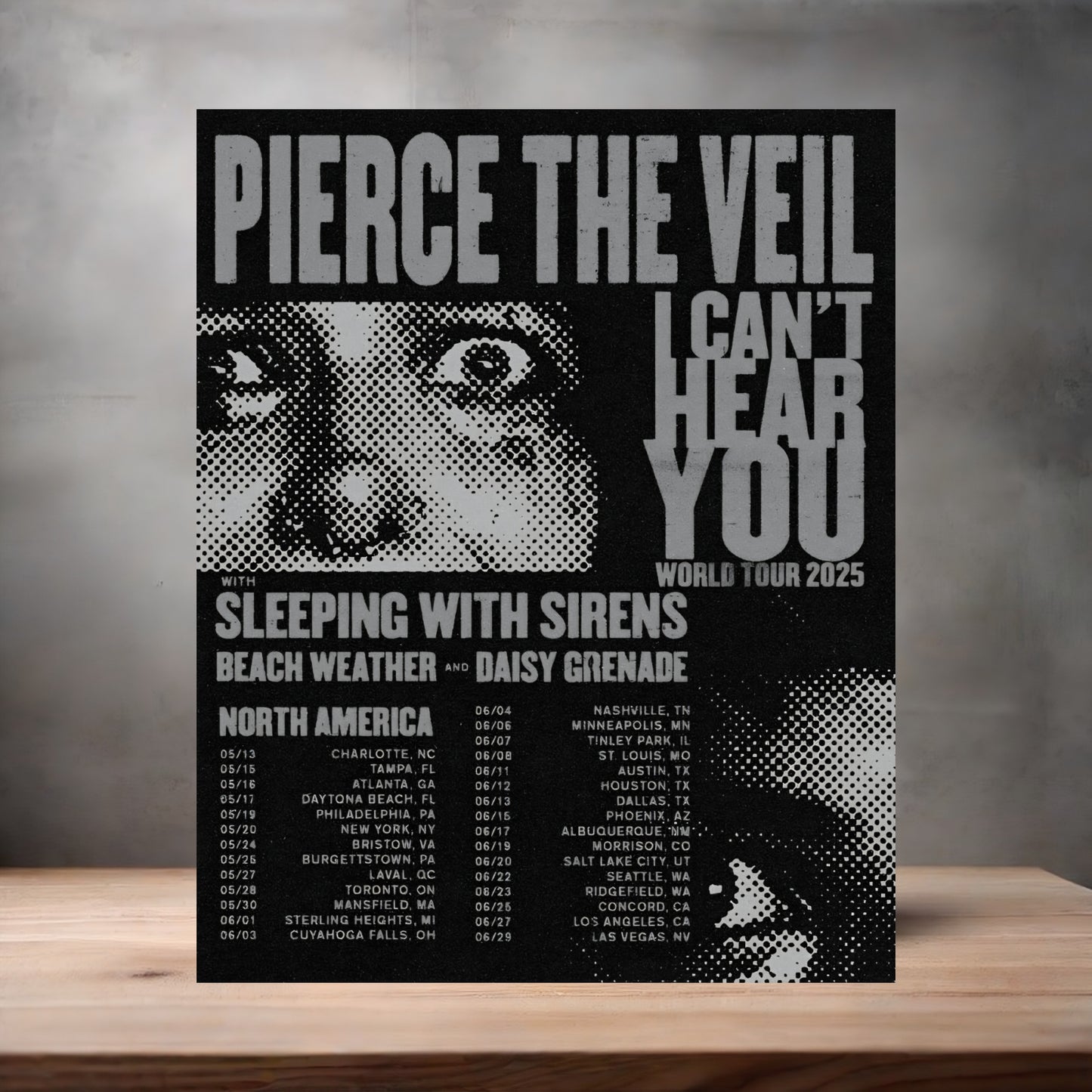 Pierce the Veil poster on aluminum print. Multiple sizes available. M