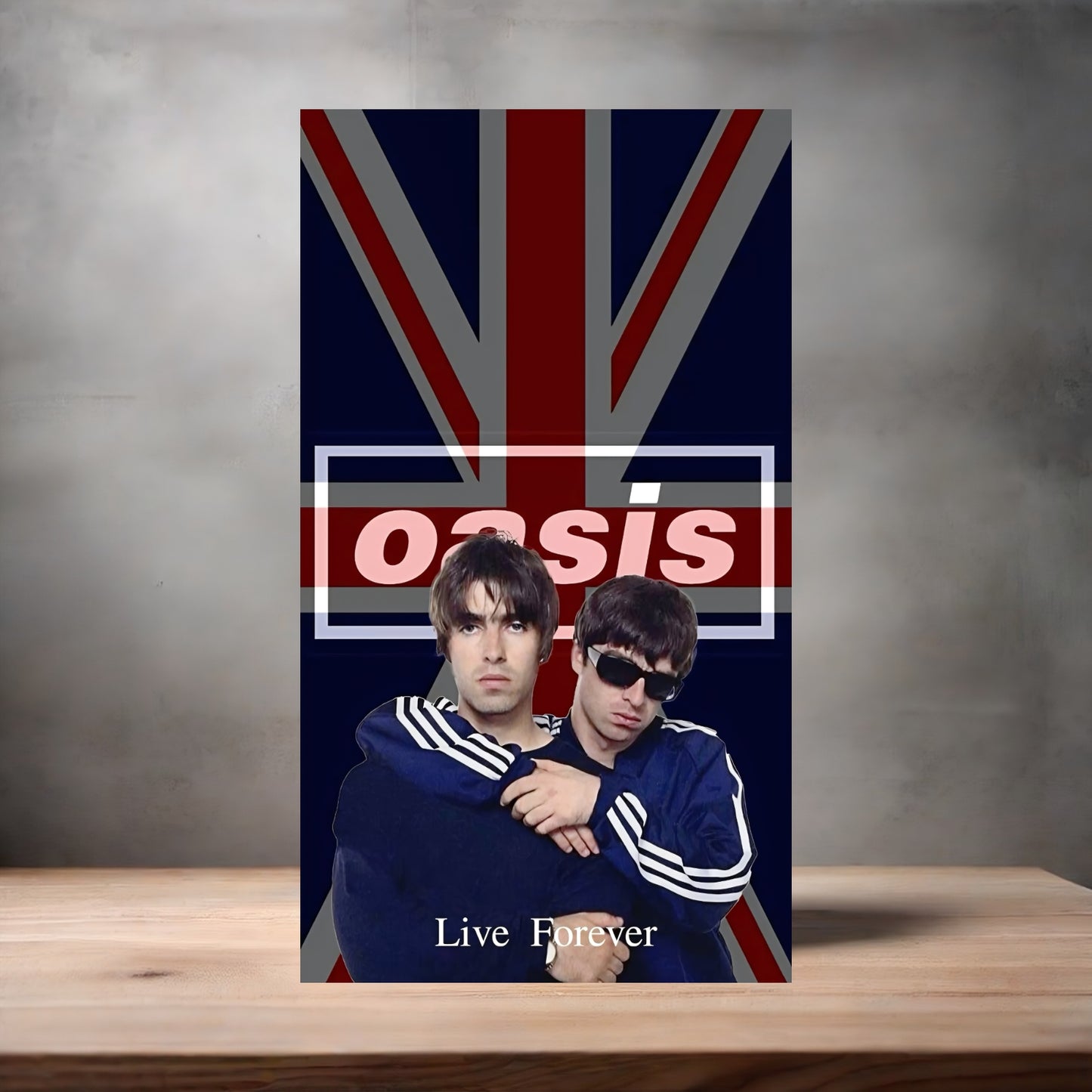 Oasis Live Forever poster on aluminum print. Multiple sizes available.