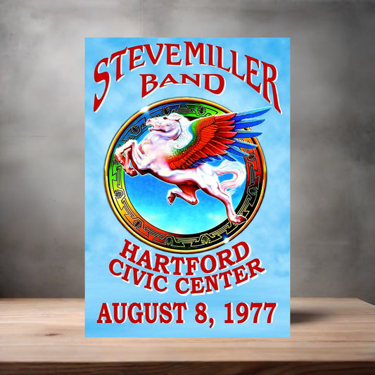 Steve Miller Band 1977 concert poster on aluminum print. Multiple sizes available