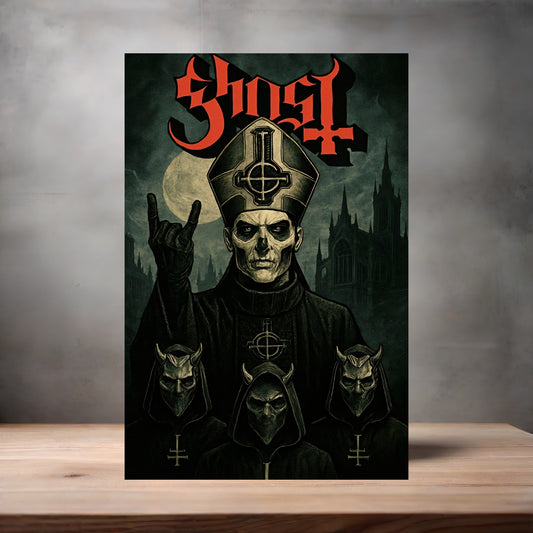 Ghost band poster on aluminum print. Multiple sizes available. B