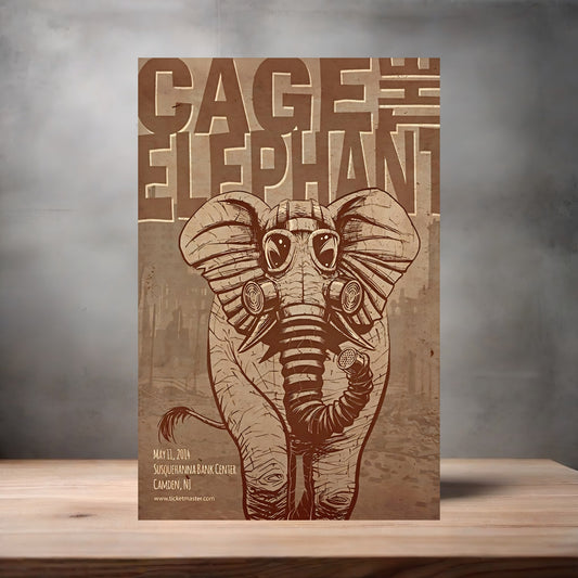 Cage The Elephant poster on aluminum print. Multiple sizes available. C