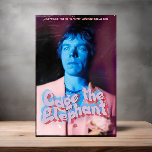 Cage The Elephant poster on aluminum print. Multiple sizes available. A
