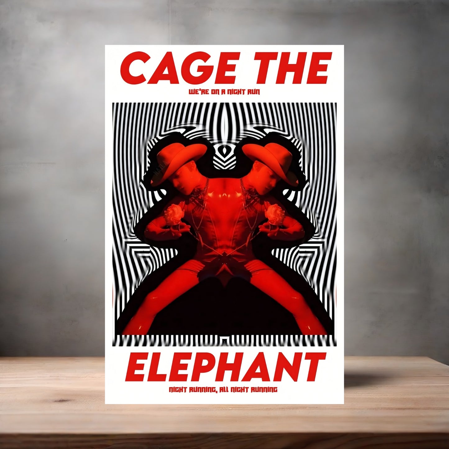 Cage The Elephant poster on aluminum print. Multiple sizes available. G